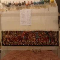 دار فرش نخ نقشه سلاطین با دار بافته شده|تابلو فرش|گرمدره, |دیوار