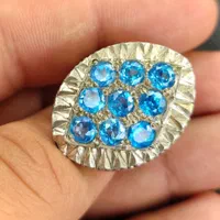 انگشتر نقره دست ساز مدل پولکی استاد موسوی توپاز