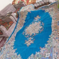 فرش دست باف زمینه فیروزه ایی