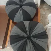 ۱جفت کوسن گرد خاص و شیک مشکی طوسی