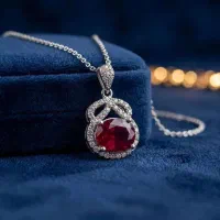 گردنبند نقره نگین یاقوت