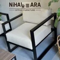 مبل اداری فلزی خم مدرن آبی اسمانی صندلی میز جلومبل|دفتر کار|چهاردانگه (تهران), |دیوار