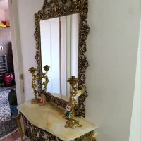 آینه کنسول و شمعدونی برنجی سیاه قلم کاسه میوه|صنایع دستی و سایر لوازم تزئینی|پاکدشت, شهرک امام رضا|دیوار