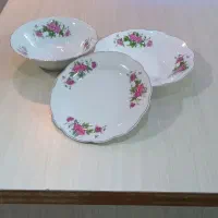 ظروف چینی گل قرمز