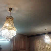 دو عدد لوستر با شیشه های هفت رنگ اصل