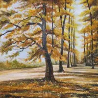 تابلو رنگ روغن / منظره پاییزی لوکس ۶۰ در ۹۰