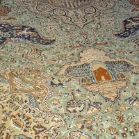 ۲ تخته فرش ۱۲متری۱۳۰۰شانه کویر یزد کارکرده تمیز|فرش|سرعین, |دیوار