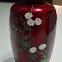 گلدان مینا کاری پایه برنز عتیقه بارنگی کاملا خاص