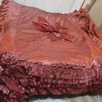 روتختی عروس زرشکی ساده گلدار ترک