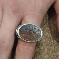 انگشتر طرح صفوی نگین عقیق یمانی