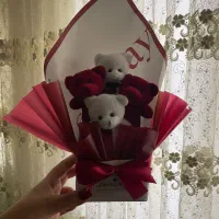 باکس خرس ۴ عددی سالم رنگ سفید قرمز