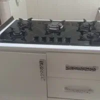 گاز ۵ شعله صفحه ای همراه با کابینت زیر