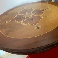 میز گرد چوبی و‌صندلی اوپن به همراه صندلی راک