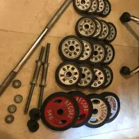 وزنه و هالتر بدنسازی دور لاستیک برند رکورد