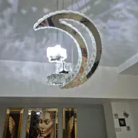 لوستر کریستالی ریموت دار با سه رنگ