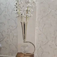 گلدان طلایی لوکس به همراه ۶ شاخه گل|صنایع دستی و سایر لوازم تزئینی|اهواز, کیانپارس |دیوار