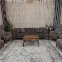 مبل راحتی چستر رنگ طوسی فندقی