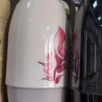 فلاکس احمد گلدار ۱ لیتر  (شیشه ایرانی با کیفیت )|ظروف نگهدارنده، پلاستیکی، یکبارمصرف|دوگنبدان, |دیوار