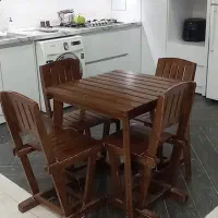 میز نهار خوری ۴ نفره چوب کاج بسیار سبک