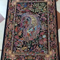 قالی دستبافت بوته ای گل و پرنده