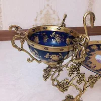 ست پذیرای شیرینی و شکلات خوری برنج ترکیب بشقاب چین|ظروف سرو و پذیرایی|تهران, خاک سفید|دیوار