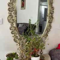 ایینه شمعدون و گنجه برنجی
