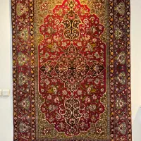 قالیچه ۴ منری انتیک صد ساله اصفهان مارکدار بی نظیر