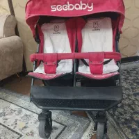 کالسکه دوقلو و گهواره در حد نو