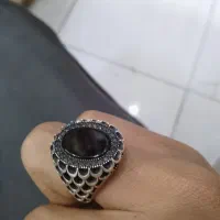 انگشتر عقیق سیا نقره