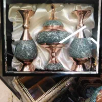 ست شکلات خوری و گلدان فیروزه کوبی(تک، عمده )