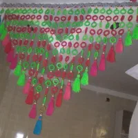 اویز حلقه ای با کاموا|صنایع دستی و سایر لوازم تزئینی|شوشتر, |دیوار
