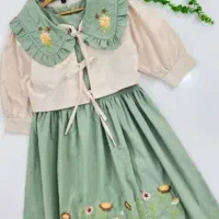 پیراهن عروسکی گلدوزی شده کتان کار جدید عیدانه