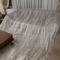پرده حریر خامه دوزی درحدنو ارتفاع ۲۶۵ و طول ۲۳۰|پرده، رانر، رومیزی|کرج, شهرک ولیعصر|دیوار