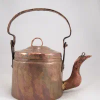 کتری مسی چکشی قدیمی‌ ورق ضخیم، عتیقه قاجاری دکوری