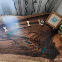 میز ناهارخوری رزین روستیک بینظیر|میز و صندلی غذاخوری|مشهد, شهرک رازی (شهرک غرب)|دیوار