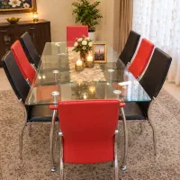 میز نهارخوری استیل 8 نفره