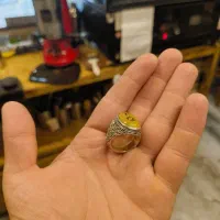 انگشتر نقره عقیق زرد شرف شمس قلمکاری|جواهرات|تهران, نارمک|دیوار