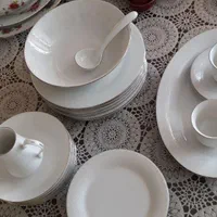 سرویس چینی ویژه غذاخوری،سفید و گل سرخی ژاپن|ظروف سرو و پذیرایی|تهران, شهرک فرهنگیان|دیوار