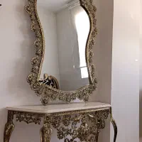 آیینه کنسول برنز و ساعت ایستاده برنز