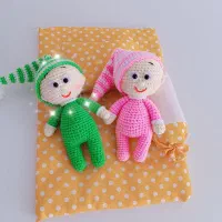 عروسک دوقلو دست بافت