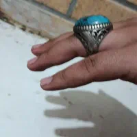 انگشتر فیروزه قدیمی رکاب نقره|جواهرات|لاهیجان, بازکیاگوراب|دیوار
