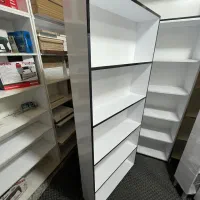 قفسه کتابخانه سفید نوار لبه مشکی عرض ۸۰ قد ۱۹۰|فروشگاه و مغازه|تهران, نعمت‌آباد|دیوار