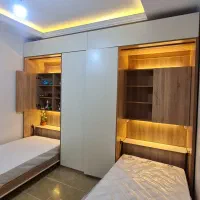 تخت خواب کم جا چوبی