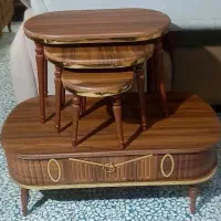 میزجلومبلی بیضی دوکشووکیوم،جلومبلی بغل گردست کامل|مبلمان خانگی و میز عسلی|خمینیشهر, |دیوار