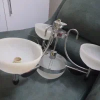 لوستر سه شاخه استیل