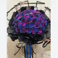 دسته گل ماندگار دسته گل پروانه نور دار بوکت تدی