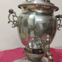 سماور نفتی قدیمی سالم‌ آماده بکار با سینی وجام زیر|قوری، کتری، قهوه‌ساز دستی|تهران, ارامنه|دیوار
