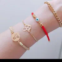 دستبند طلا پلاک طلا آویز گردن بند  زنجیر طلا