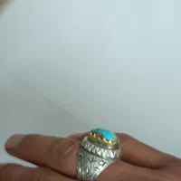 انگشتر فیروزه اصل نیشابور عیار ۹۵۰