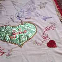 دستمال تزئینی منجوق دوزی شده
